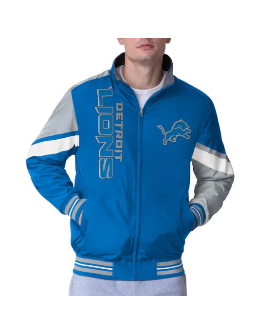 Detroit Lions Strong Arm Blue Full-Zip Jacket