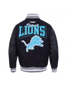Detroit Lions Team Badge Classic Rib Varsity Jacket
