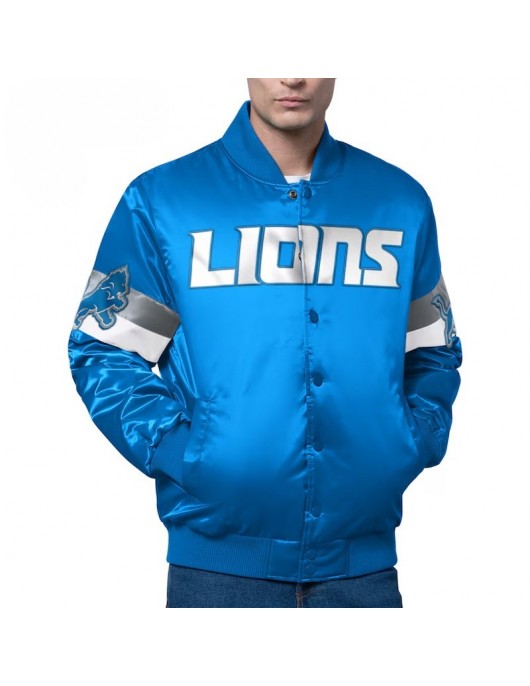 Detroit Lions Triple Option Varsity Satin Jacket