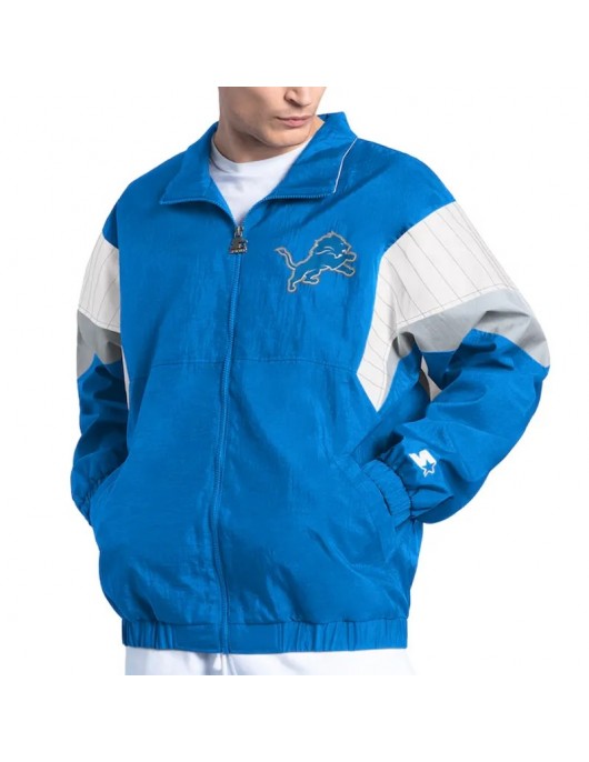 Detroit Lions Yard Line Blue Full-Zip Jacket