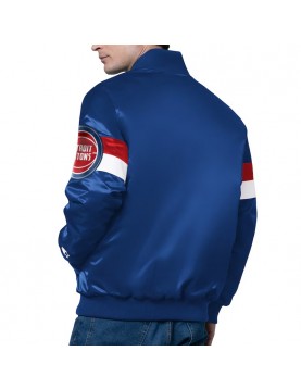Detroit Pistons Triple Option Full-Snap Varsity Satin Jacket