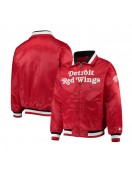 Detroit Red Wings Captain II Full-Zip Red Satin Jacket Detroit Red Wings Captain II Full-Zip Red Satin Jacket