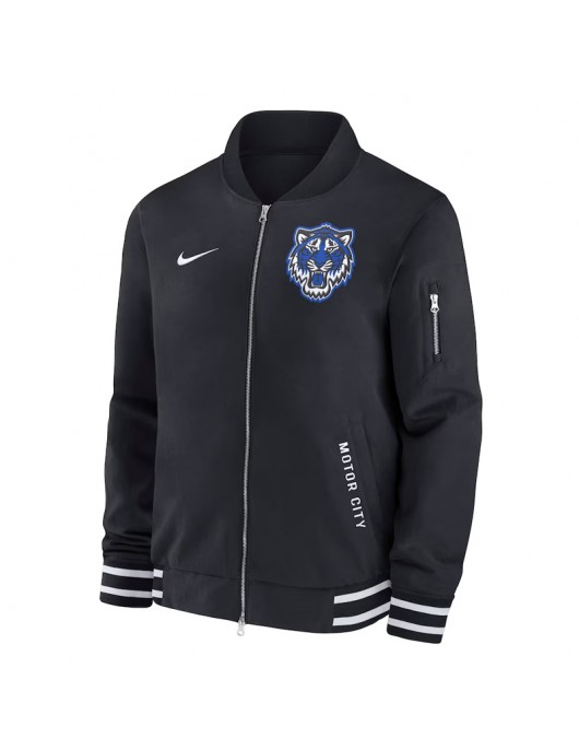 Detroit Tigers Motor City Black Bomber Full-Zip Jacket