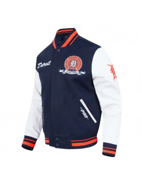 Detroit Tigers Team Badge Classic Rib Varsity Jacket
