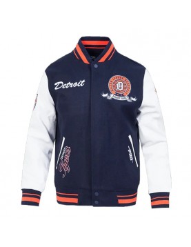 Detroit Tigers Team Badge Classic Rib Varsity Jacket