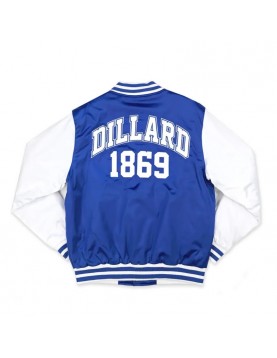 Dillard University Royal and White Baseball Jacket