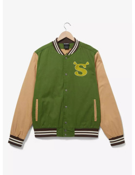 DreamWorks Shrek Logo Green Varsity Jacket