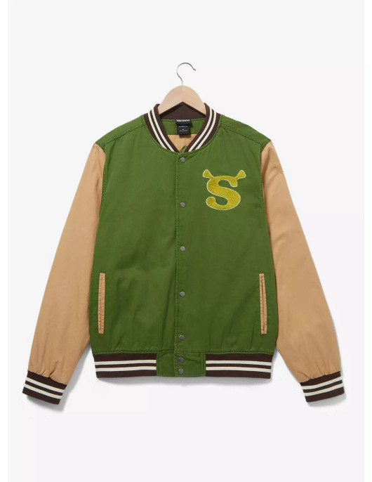 DreamWorks Shrek Logo Green Varsity Jacket