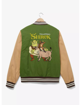 DreamWorks Shrek Logo Green Varsity Jacket