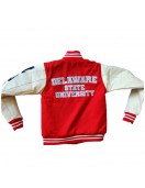 DSU 22 Red and Cream White Varsity Jacket DSU 22 Red and Cream White Varsity Jacket