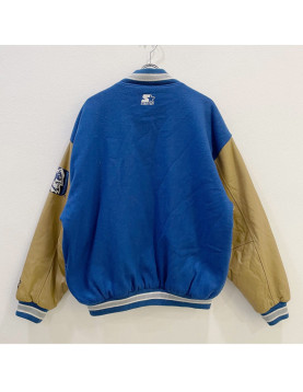 Duke University Blue and Tan Brown Varsity Jacket