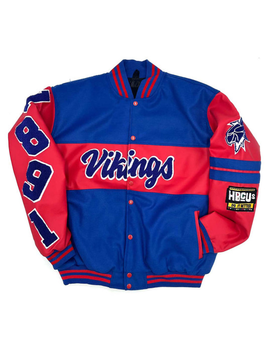 ECSU Vikings Ole Skool Letterman Jacket