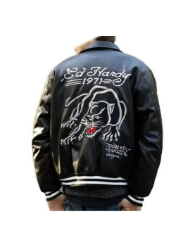 Ed Hardy Real Leather Jacket