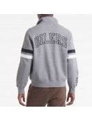Edmonton Oilers Heather Gray Striped Fleece Jacket Edmonton Oilers Heather Gray Striped Fleece Jacket