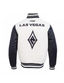 Eggshell/Black Retro Las Vegas Aces Classics Rib Varsity Jacket