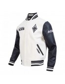Eggshell/Black Retro Las Vegas Aces Classics Rib Varsity Jacket