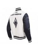 Eggshell/Black Retro Las Vegas Aces Classics Rib Varsity Jacket
