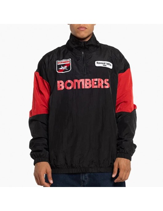 Essendon Bombers Black Throwback Pullover Windbreaker Jacket