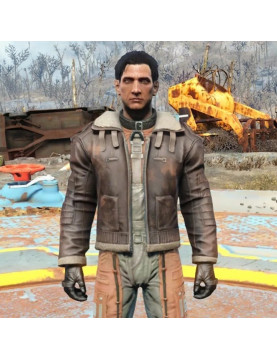 Fallout 4 Bomber Shearling Leather Jacket
