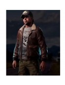 Far Cry 5 Brown Aviator Leather Jacket