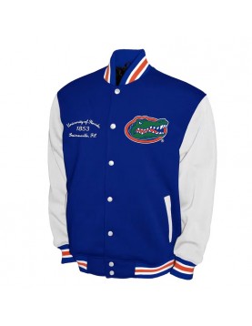 Florida Gators Fleece Royal and White Varsity Jacket