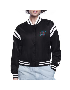 Florida Marlins Printed Logo Varsity Satin Jacket