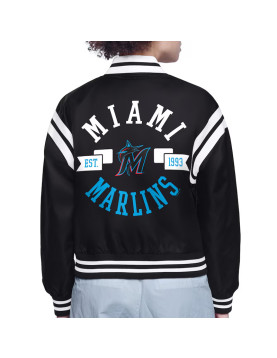 Florida Marlins Printed Logo Varsity Satin Jacket