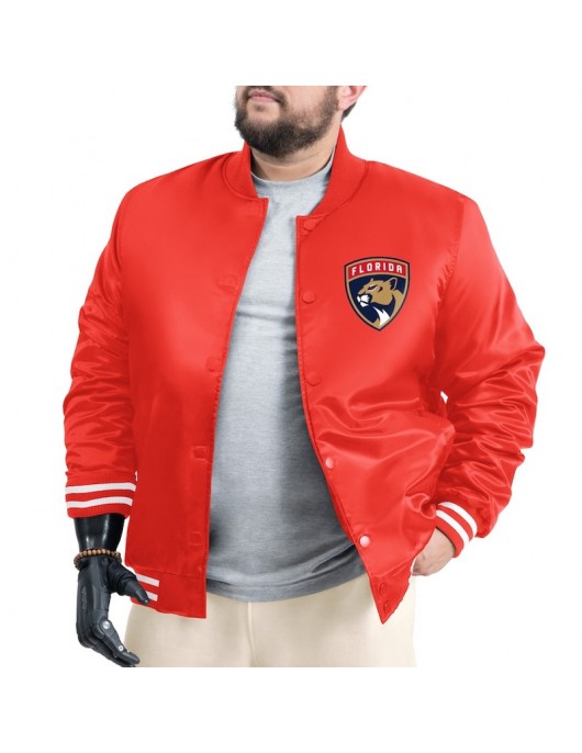 Florida Panthers Adaptive Bold Logo Varsity Satin Jacket Florida Panthers Adaptive Bold Logo Varsity Satin Jacket