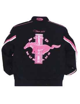 Ford Mustang Racing Black And Pink Jacket