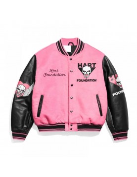 Foundation Bret Hart Pink Varsity Jacket – Retro Wrestling Fan Gear Foundation Bret Hart Pink Varsity Jacket – Retro Wrestling Fan Gear