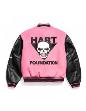 Foundation Bret Hart Pink Varsity Jacket – Retro Wrestling Fan Gear Foundation Bret Hart Pink Varsity Jacket – Retro Wrestling Fan Gear