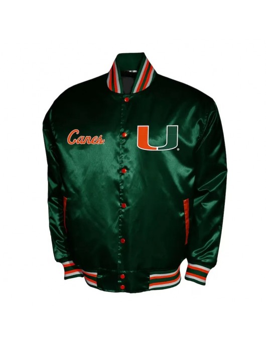 Franchise Club Miami Hurricanes Green Satin Jacket Franchise Club Miami Hurricanes Green Satin Jacket