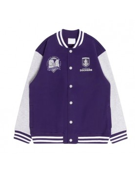 Fremantle Dockers Varsity Fleece Purple and Gray Jacket