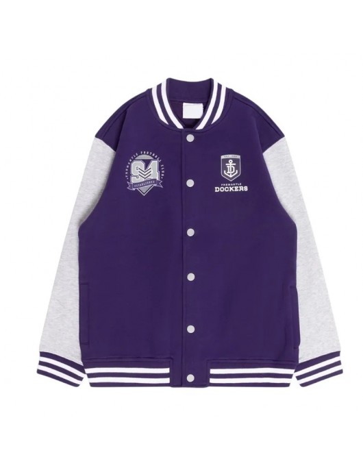 Fremantle Dockers Varsity Fleece Purple and Gray Jacket