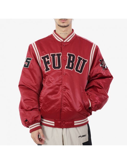 Fubu College Teddy Varsity Satin Jacket Fubu College Teddy Varsity Satin Jacket