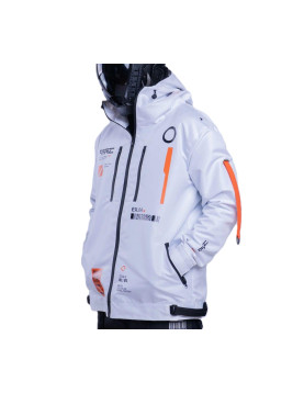 Futuristic Cyberpunk Techwear Jacket – White Waterproof Streetwear Coat