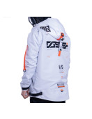 Futuristic Cyberpunk Techwear Jacket – White Waterproof Streetwear Coat