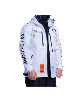 Futuristic Cyberpunk Techwear Jacket – White Waterproof Streetwear Coat