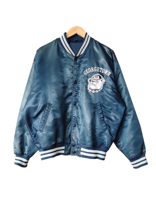 Georgetown Hoyas University 90s Navy Satin Jacket