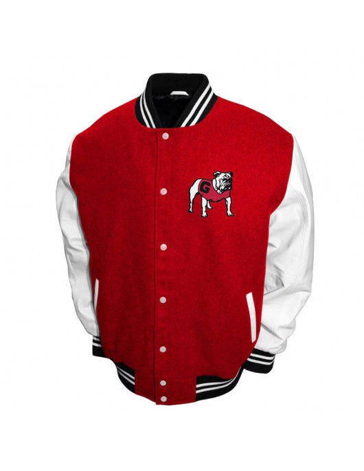 Georgia Bulldogs Graduate Red and White Varsity Jacket