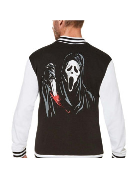 Ghost Face Scream Halloween Varsity Jacket