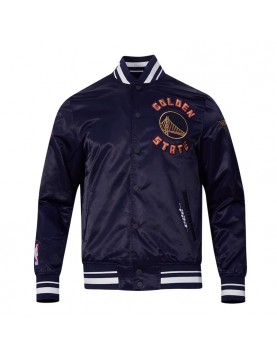 Golden State Warriors 2024/25 City Edition Chenille Navy Satin Jacket