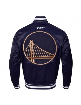 Golden State Warriors 2024/25 City Edition Chenille Navy Satin Jacket