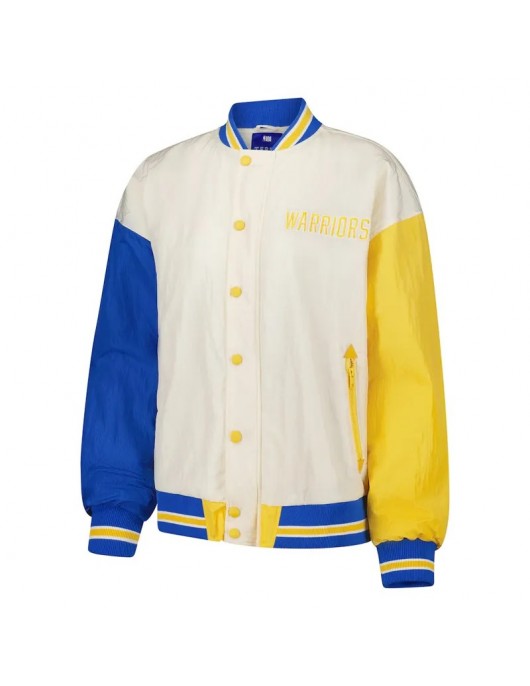 Golden State Warriors Color Block Bomber Full-Snap Jacket