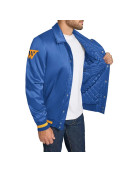 Golden State Warriors Stitch Applique Royal Satin Jacket