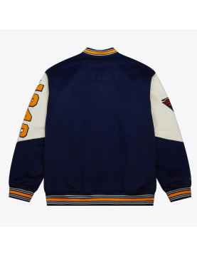Golden State Warriors Team History Navy Vintage Logo Varsity Jacket