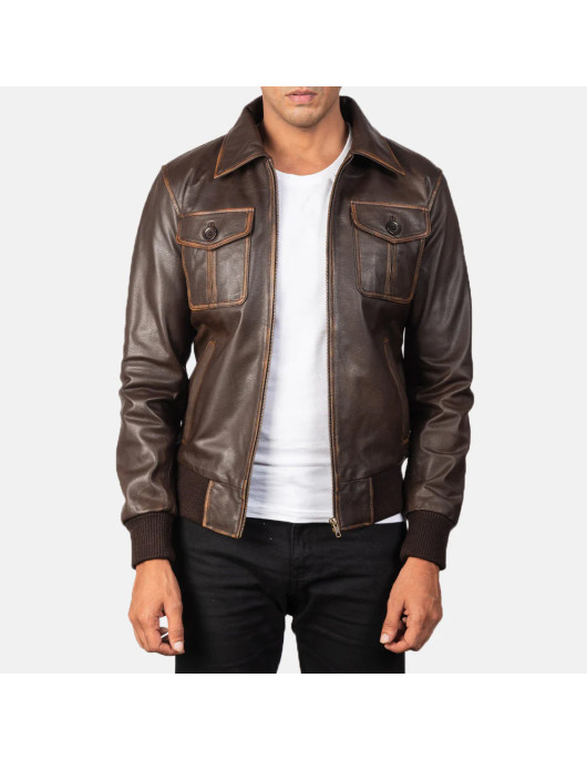 Good Bones S09 Steve Hawk Bomber Leather Jacket