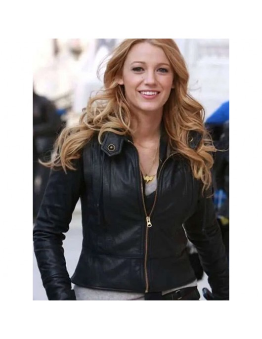 Gossip Girl Blake Lively Black Leather Jacket