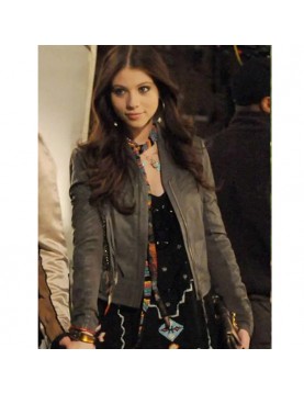 Gossip Girl Michelle Trachtenberg Gray Leather Jacket