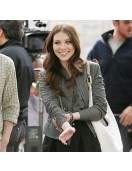 Gossip Girl Michelle Trachtenberg Gray Leather Jacket